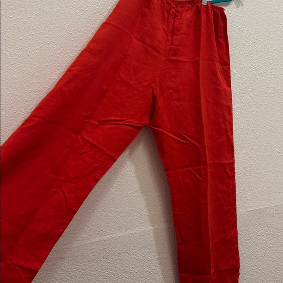 Donni 100% linen Vibrant Red Pants - Picture 3 of 3